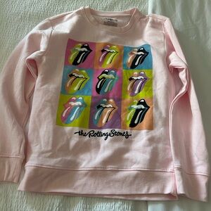 The Rolling Stones Pink Multicolor Graphic Sweater